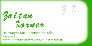zoltan korner business card